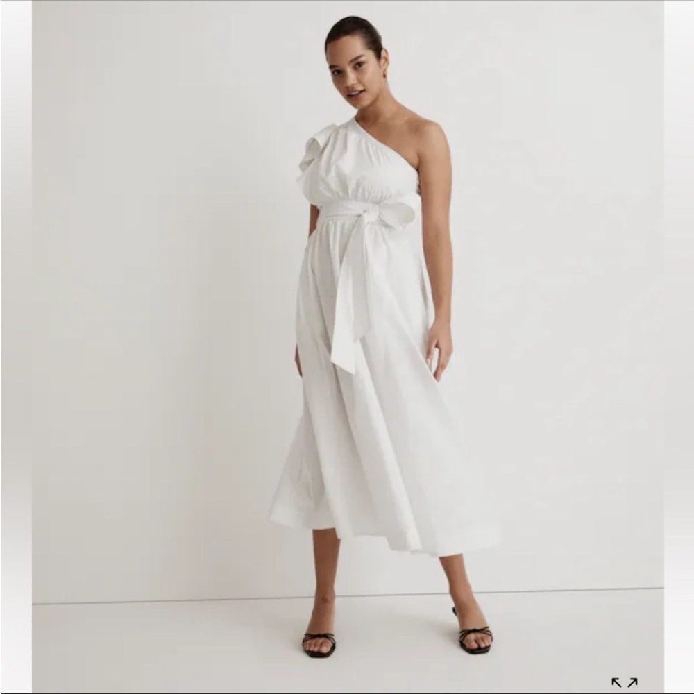 Madewell asymmetrical white dress size 6